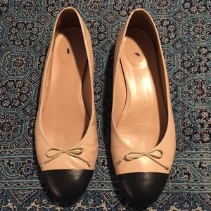 Nice Navy/Cream Cap Toe J. Crew Ballet Flats 11